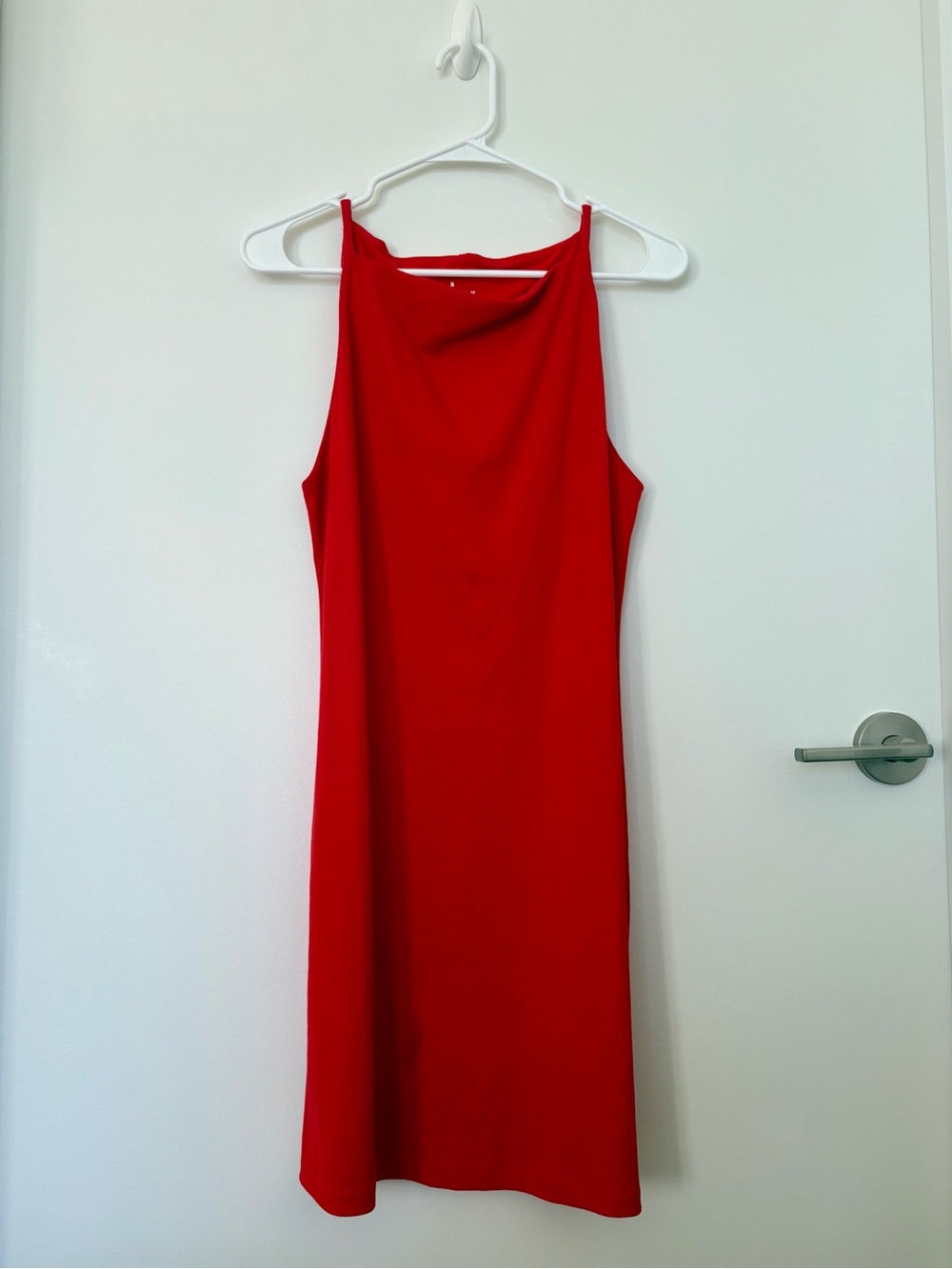 Sleeveless Cowl Neck Red Slip Midi Dress